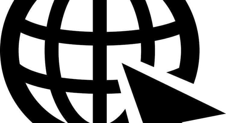 www globe with big pointer arrow