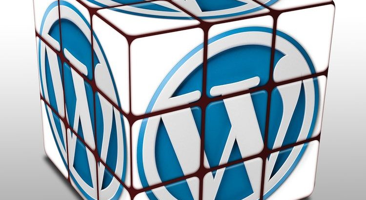 rubiks cube with wordpress logo on each face