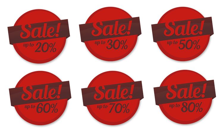 sale stickers with discount percents