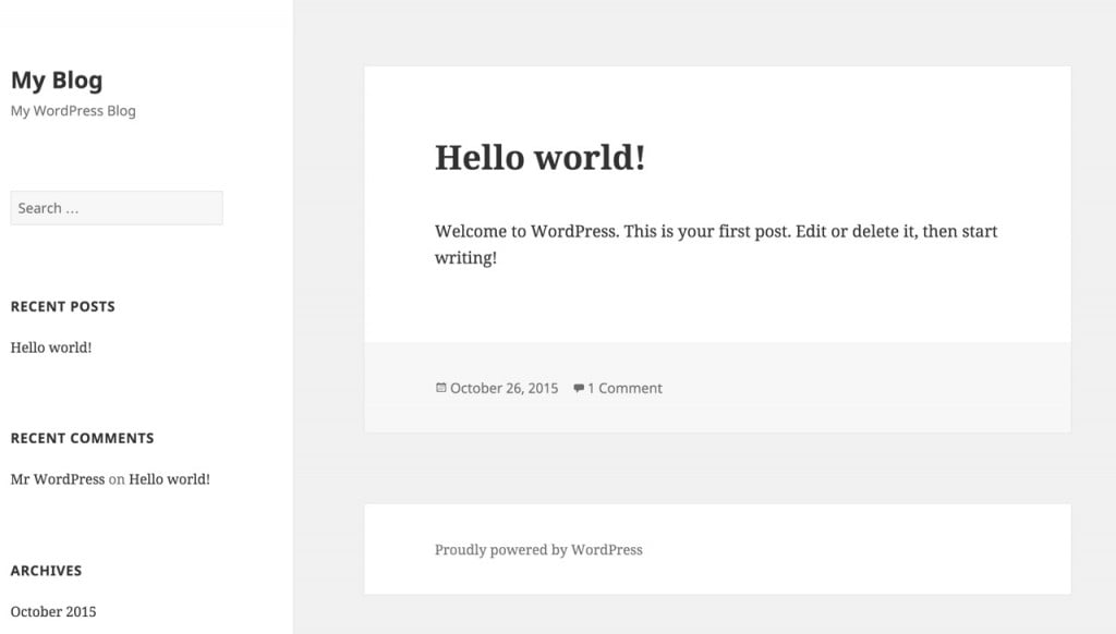 Default wordpress blog