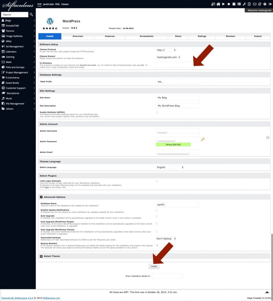 Install WordPress