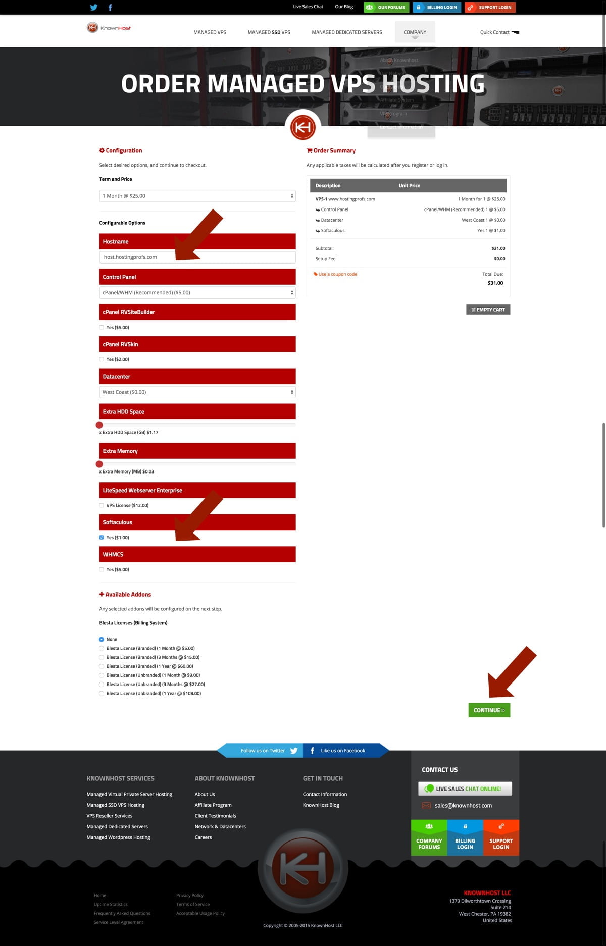 knownhost VPS Order Details