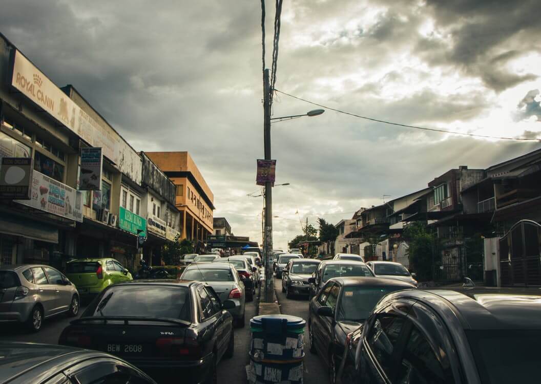 Gridlocked cars