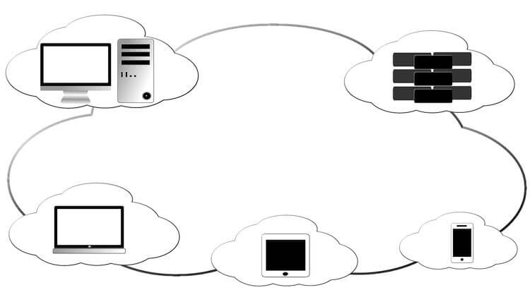diagram with computers and connected devices