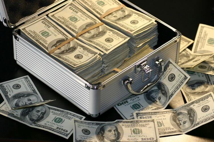 suitcase filled with money