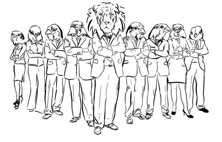 business people with animal heads
