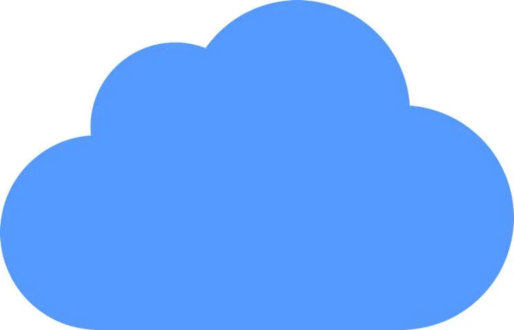 large solid medium blue cloud 2d
