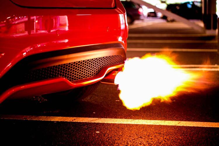 turbocharged exhaust shooting fire