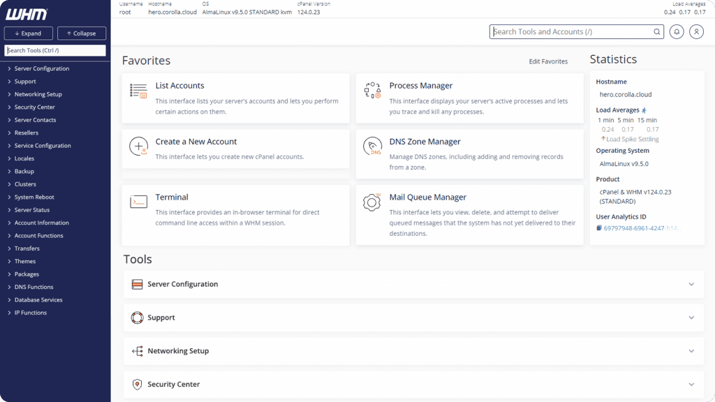 cPanel tools