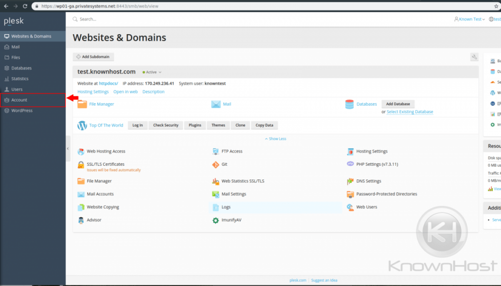 WordPress account