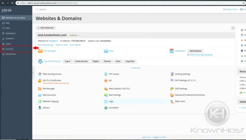 WordPress account