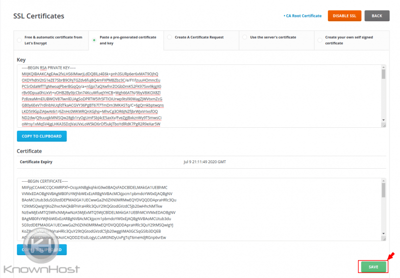 Installing an SSL Certificate KnownHost Installing an SSL Certificate KnownHost