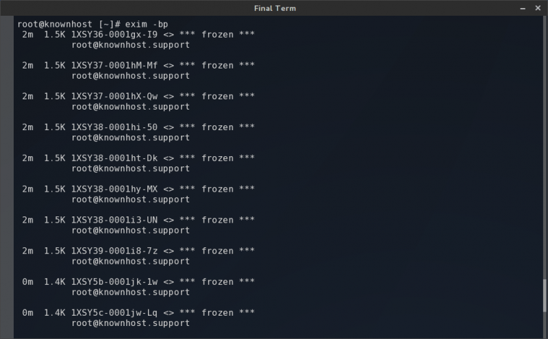 exims command