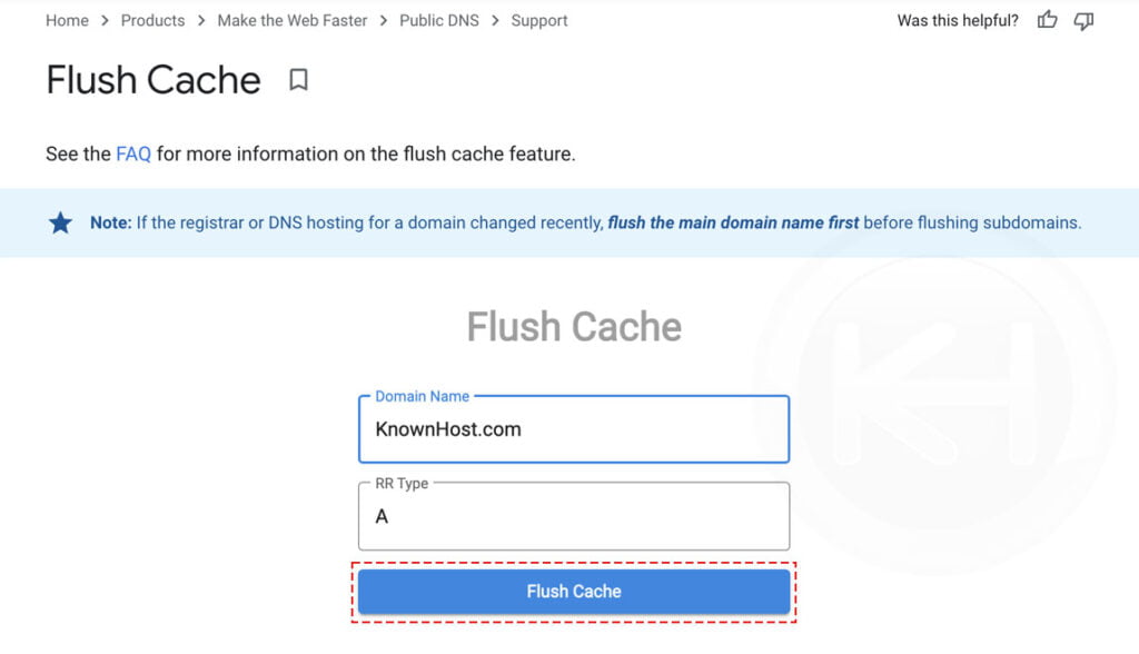 flush dns cache google dns