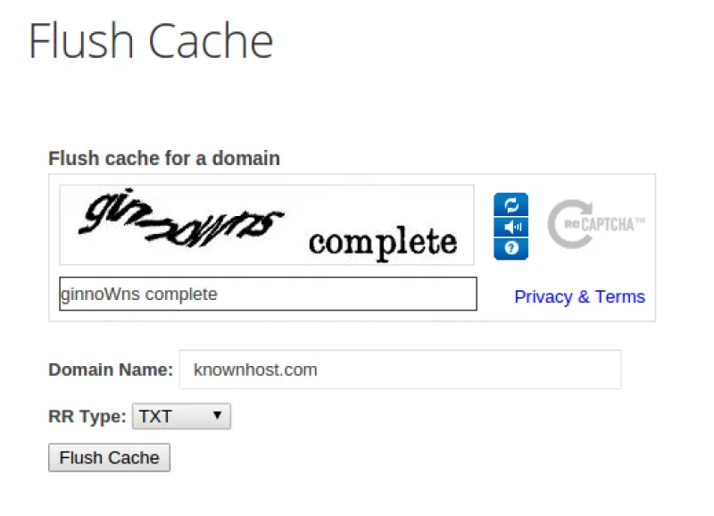 DNS Flush Cache