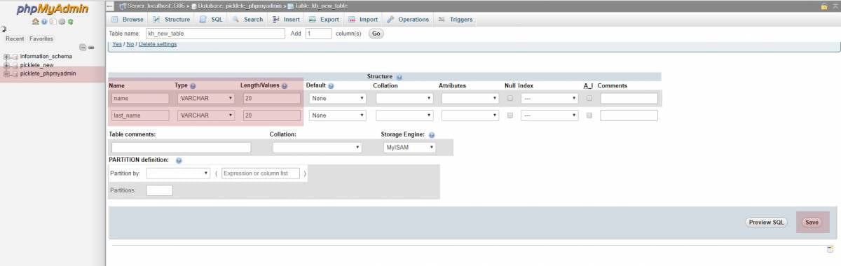 How to Create a MySQL Table in PhpMyAdmin? - KnownHost