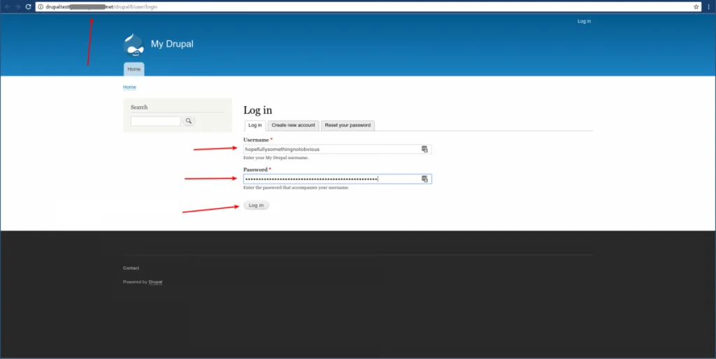 Drupal login