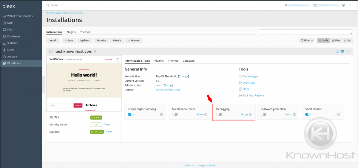 How to enable WordPress debugging - KnownHost