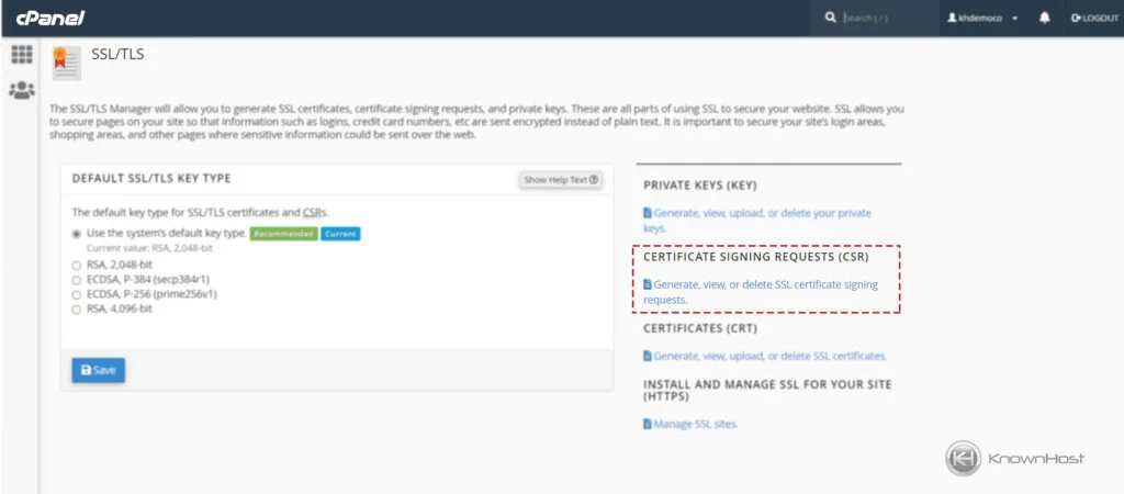 click-on-generate-csr-cpanel