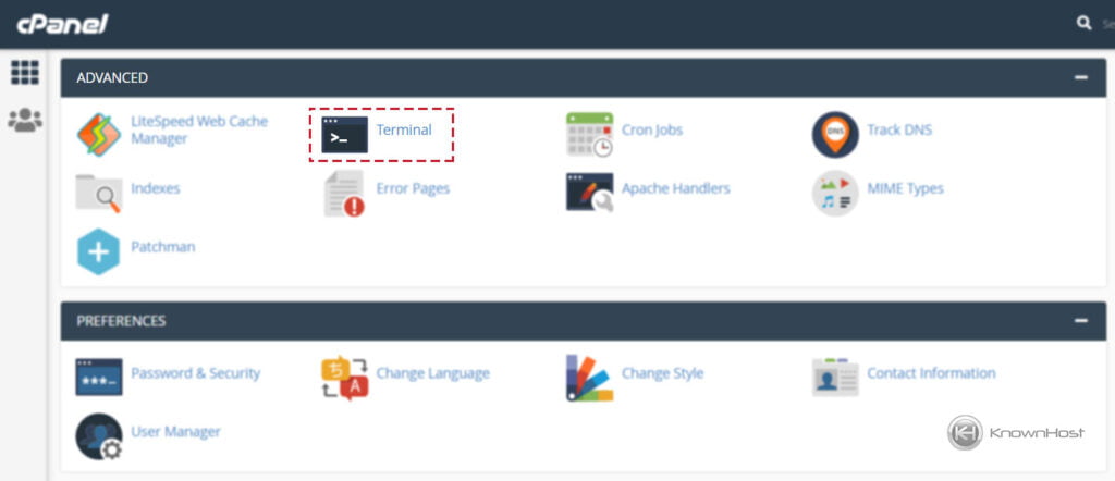 navigate-to-terminal-cpanel
