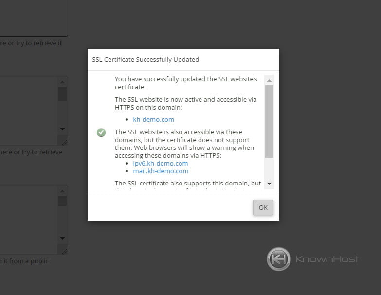 ssl-installation-confirmation-screen