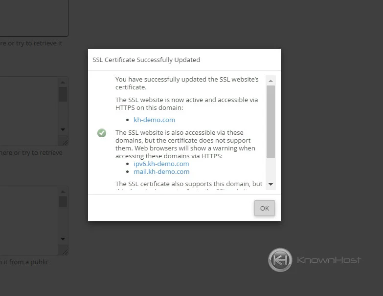 ssl-installation-confirmation-screen