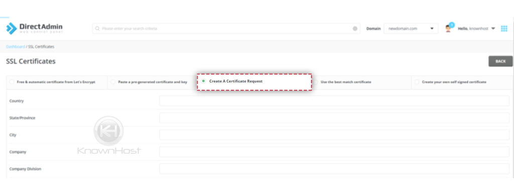 Click-on-Create-A-Certificate-Request-Directadmin