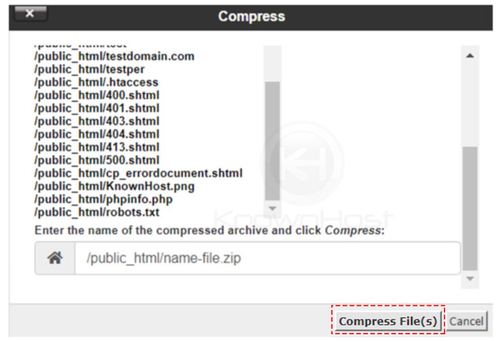 How-to-creative-archive-in-cPanel