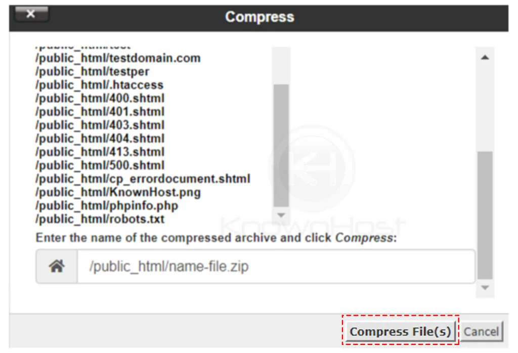 How-to-creative-archive-in-cPanel