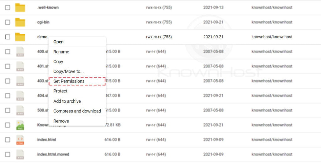 click-on-set-permission-directadmin