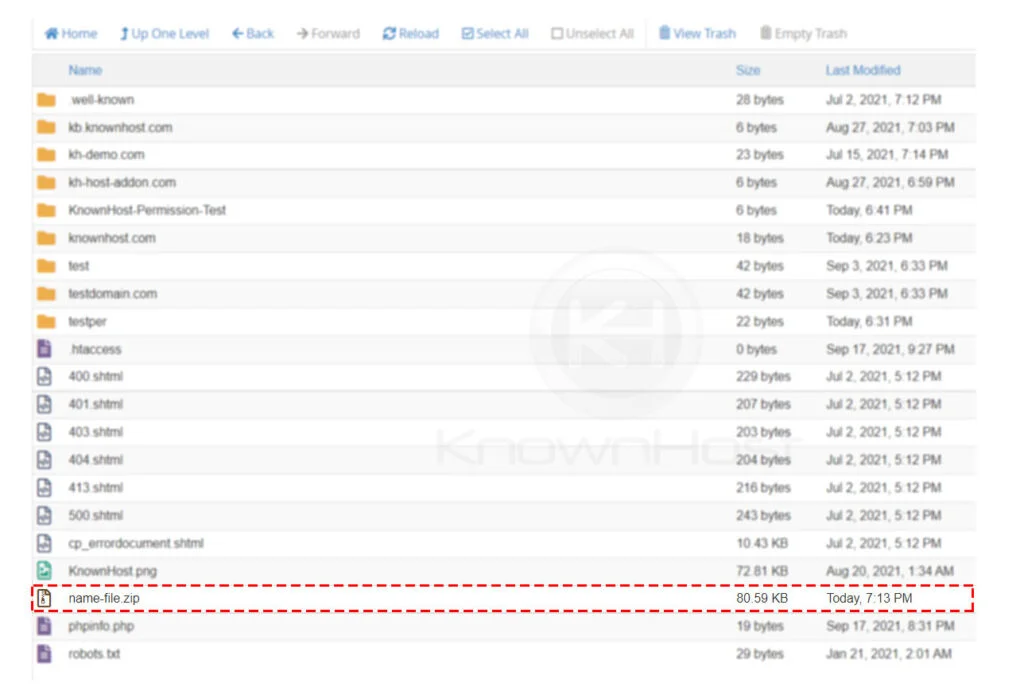confirm-the-archive-created-cpanel