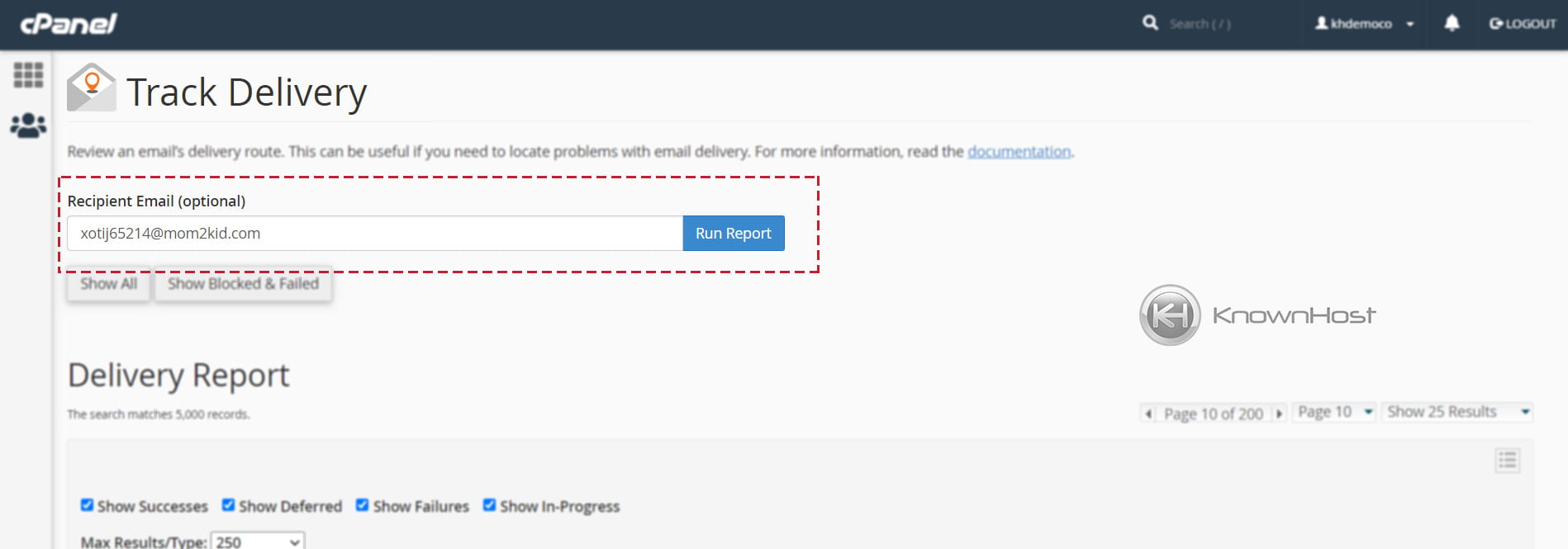 How to Track Email Delivery in cPanel? KnownHost