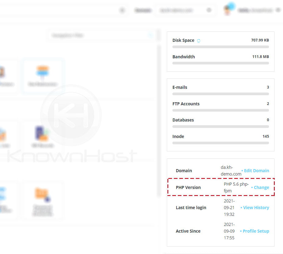 navigate-to-php-version-directadmin