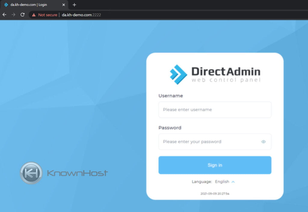How to login into DirectAdmin