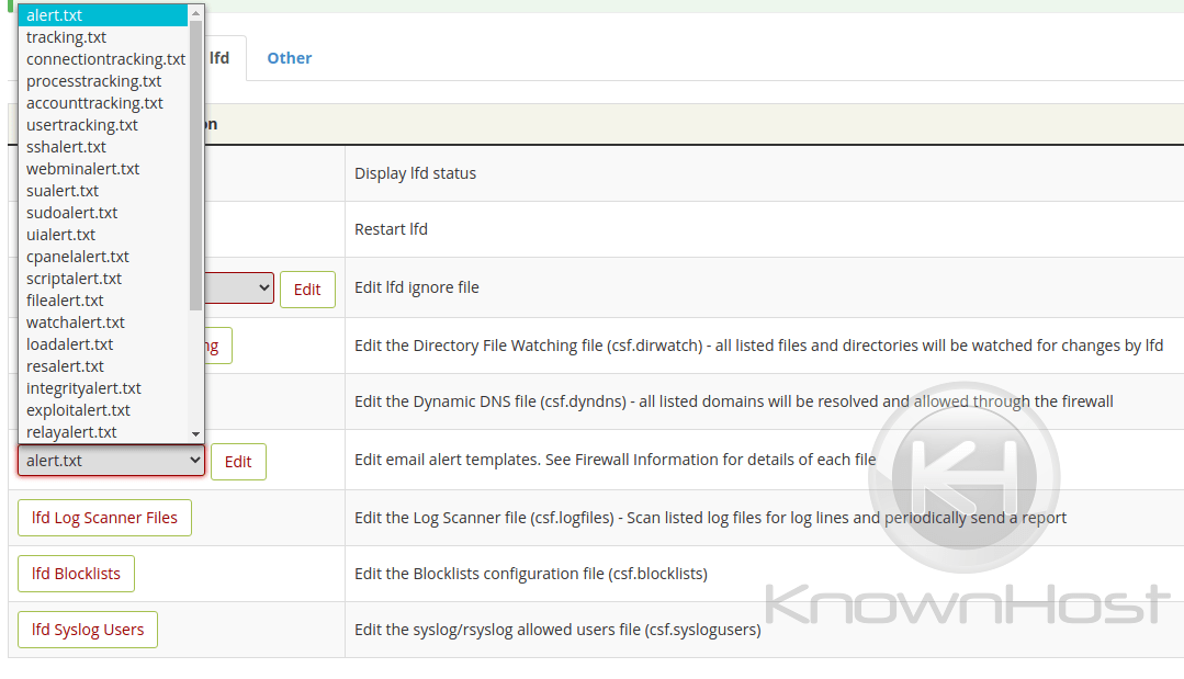 showing list of alert templates