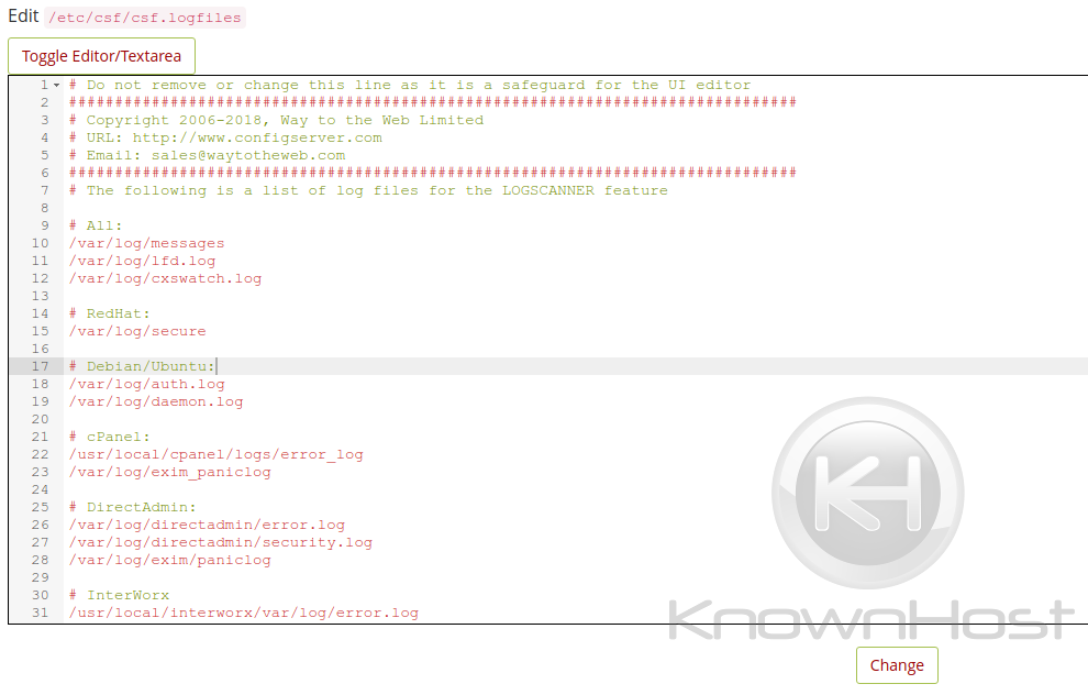 showing logscanner file