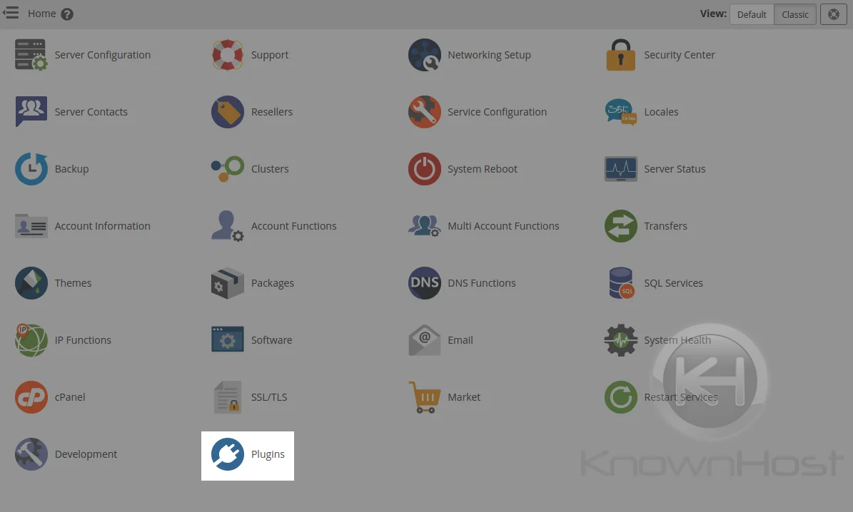 showing the plugin icon