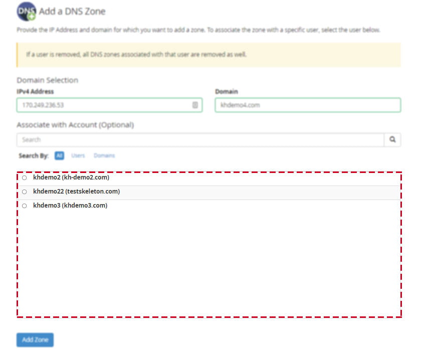 asso-add-new-dns-zone-to-cpanel-account