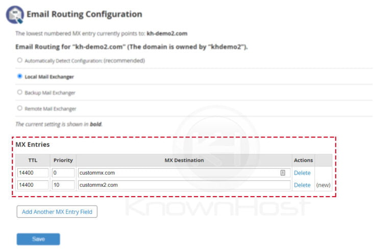 How to configure MX record in the WHM? - KnownHost