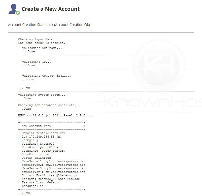 create-cpanel-account-for-skeleton