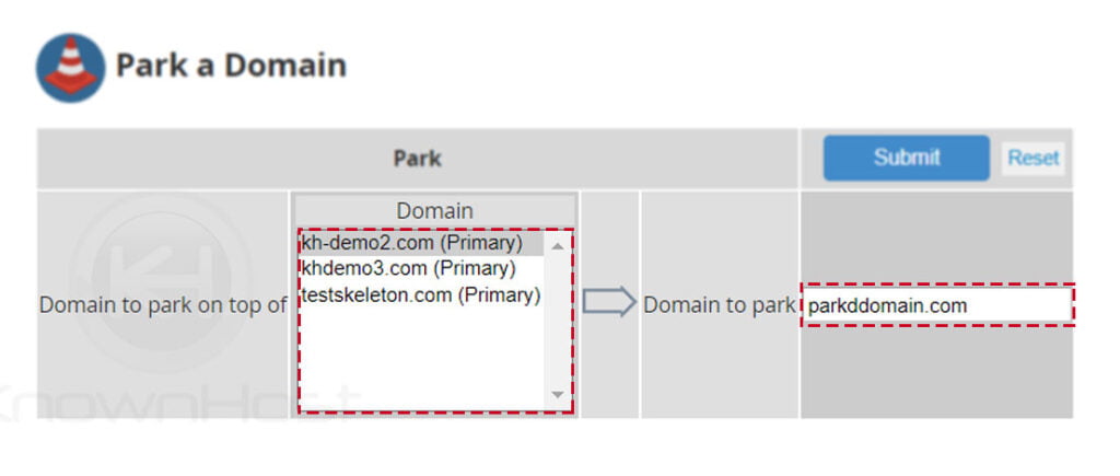 select-domain-enter-park-domain-whm