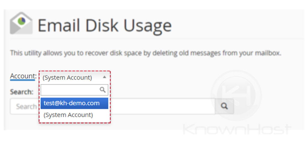 select-the-email-account-delete-emails-disk-space