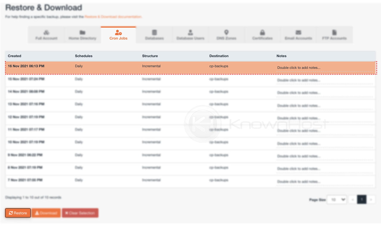 How to restore Cron Jobs backup using JetBackup 5? KnownHost