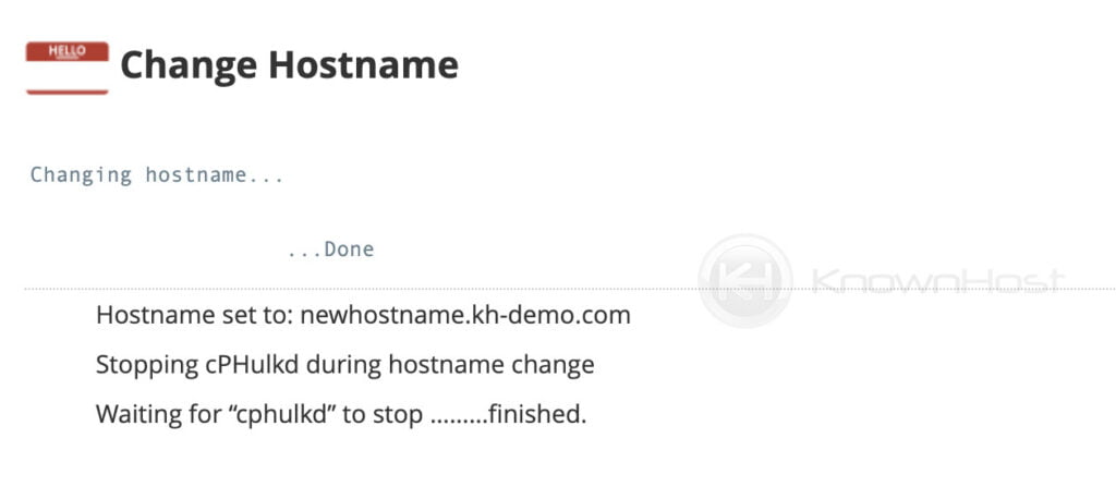 How to change the Hostname of a cPanel:WHM server