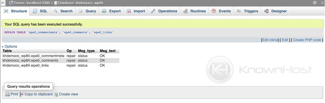 How to Repair, Create Database Table using phpMyAdmin & Check version ...