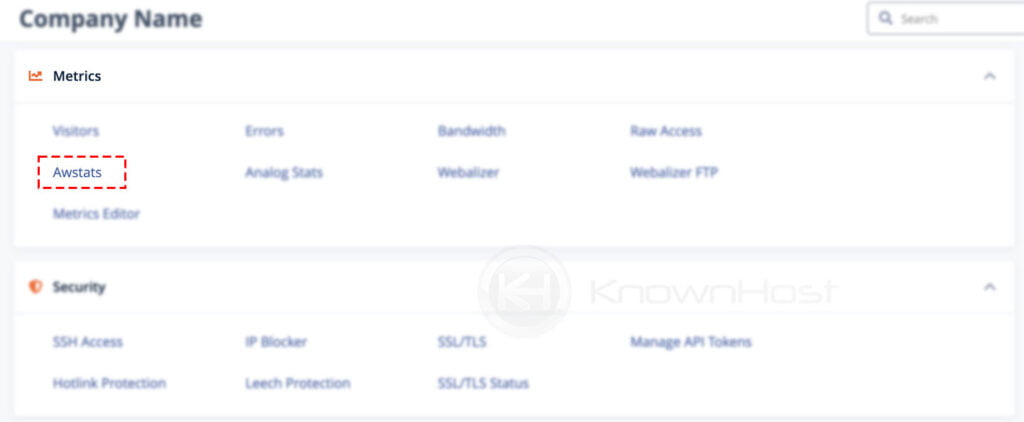 cpanel awstats option