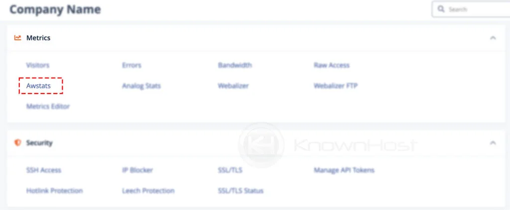 cpanel awstats option