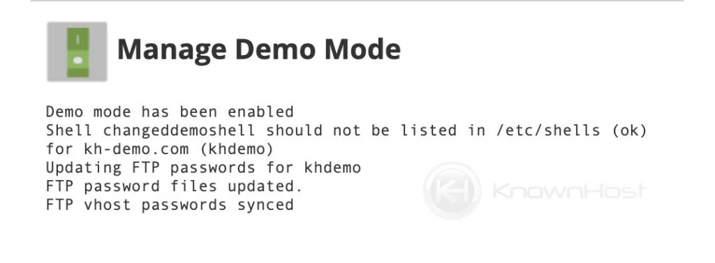 Manage Demo Mode