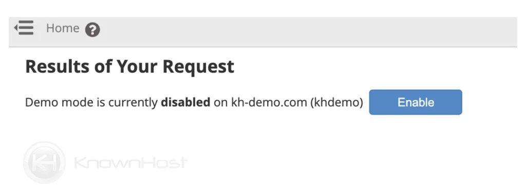 Enable Demo Mode