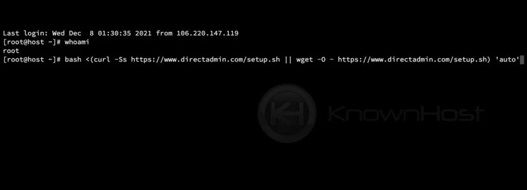 run the da install command